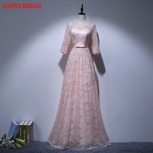 Long Sleeve Lace Mother of the Bride Dresses for Weddings Gowns A Line Beaded Elegant Pink Formal Godmother Groom Long Dresses 2024 - buy cheap