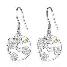 Creative Forest Literary 925 Sterling Silver Jewelry Fashion Sweet Cherry Flower Exquisite Beautiful Dangle Earrings SE695 2024 - buy cheap