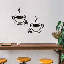 Copos de café dobro adesivos de parede belo design copos de chá decoração do quarto vinil arte decalques de parede adesivos adesivos adesivos adesivos de cozinha * d 2024 - compre barato