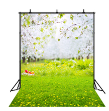 BEIPOTO весенний белый цветочный фон с зеленой травой для фотосъемки детей на открытом воздухе реквизит для фотосессии 2024 - купить недорого