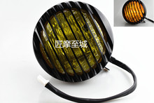 Motorcycle headlight for Harley Scalloped with Grille Lampshade Chopper Bobber 12V 2024 - buy cheap