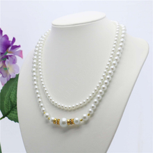 L9083 2Rows 8-14mm White Shell Pearl Necklace,Fashion Charming High-end atmosphere Woman Jewelry beautiful Girl birthday present 2024 - buy cheap