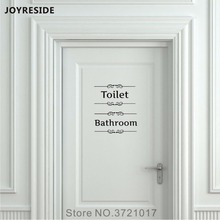 Joylive-señal de baño Unisex, Adhesivo de pared y puerta, vinilo, decoración artística para baño y baño, XY098 2024 - compra barato