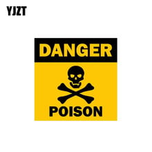 YJZT 12.8CM*12.8CM Skull Funny Car Sticker Poison Danger Decal PVC 12-0755 2024 - buy cheap