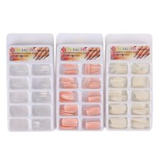 100 Pcs Natural White Clear Half French False Nails Jelly pink Square Full Cover Fake Nail Acrylic Nail Tips 2024 - buy cheap