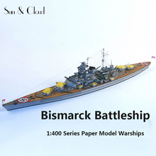 1:400 DIY Bismarck Battleship,Cardboard/Karton/paper Model,PUZZLE 3D Toys/Cubic kids toys 2024 - buy cheap