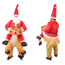 Papá Noel inflable paseo disfraz de Reno mascota disfraz de Halloween Disfraces para adultos vestido de fiesta Oktoberfest traje de Halloween 2024 - compra barato