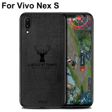 Capa para celular vivo nex s 6.59 ", tampa traseira de proteção em tecido + revestimento tpu vivo nexs 2024 - compre barato