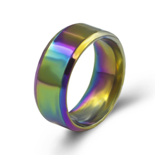 Красочные кольца из нержавеющей стали, мужские ювелирные изделия Шириной 8 мм, богемные простые винтажные кольца миди anillos 2024 - купить недорого
