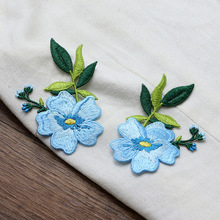 1 par bordado flor remendos para roupas azul amarelo rosa floral bordado costurar em parches applique para jacekets jeans hat 2024 - compre barato