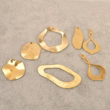 SEA MEW 100 PCS Fashion Metal Raw Brass Pendant Charm DIY Earrings Accessories For Jewelry Making 2024 - buy cheap