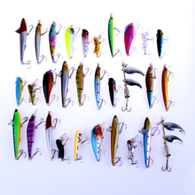 Conjunto de Señuelos de Pesca de 30 colores cebo de pesca de tamaño variado señuelos de pececillo aparejo de pesca/Popper señuelos/Spinner cebo/señuelos crankbait dwz13 2024 - compra barato