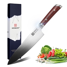 SUNNECKO Profissional 8 "Chef Faca de Presente de Natal para Facas de Cozinha do Chef Cozinheiro Alemão 1.4116 Lâmina de Aço Cabo de Madeira 2024 - compre barato