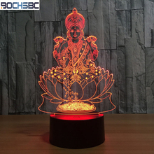 BOCHSBC-lámpara de mesa de Buda, 7 colores que cambia de luz nocturna acrílica, táctil, para decoración de cabecera de dormitorio, luces LED 2024 - compra barato