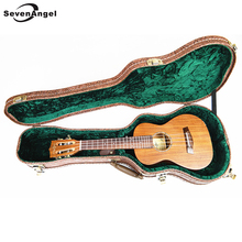 Sevenangel-ukulele profissional para acácia, 23 polegadas, 4 cordas, painel superior de madeira sólida, koa, ukelele elétrico, com eq + capa 2024 - compre barato