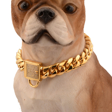 Fashion Jewellry Metal Stainless Steel Dog Collar Steel Chain Martingale High-end Custom Diamond Pet Collar Dogs Doberman 2024 - buy cheap