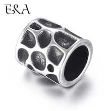 Stainless Steel Bead Large Hole Beads Mottling Blacken Fit 8mm Leather Cord DIY Bracelet Jewelry Making Metal Accessories 2024 - buy cheap