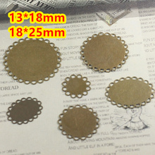 Copper 13*18mm,18*25mm~Antique Bronze Lace Flat Pad Blank Pendant Trays Bases Cameo Cabochon Setting for Glass/Stickers 2024 - buy cheap