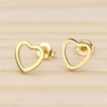 SMJEL Korean Style Stainless Steel Heart Stud Earrings for Women Gold Color Cute Small Earrings 2019 2024 - buy cheap