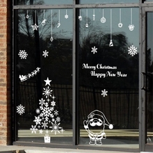 Large 2016 Christmas Vinyl Wall Decal Shop Glass Window Holiday Christmas Wall Sticker X-Mas Home Room Door Decoration 2024 - buy cheap
