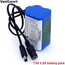 VariCore защита 7,4 V 5200mAh 8,4 V 18650 li-lon батарея велосипедные фары передняя фара специальная батарея DC 5,5*2,1 MM 2024 - купить недорого