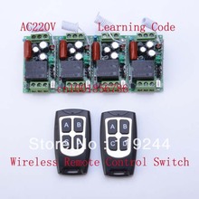 220 V 10A 1CH 4 Receptores (Mini tamanho) + 2 Transmissor (Impermeável) de Controle Remoto Sem Fio RF Interruptor de alimentação do Sistema De Casa Inteligente