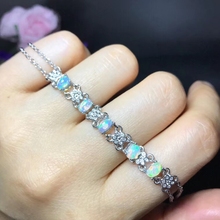 Natural multicolor opal Bracelet Natural gemstone Bracelet 925 silver bracelet luxurious Elegant Plum blossom women Jewelery 2024 - buy cheap