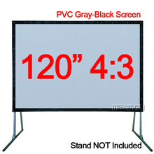 120 дюймов 4:3 ПВХ серо-черный HD портативный фронтальный проекционный экран для домашнего кинотеатра кемпинга школы офиса и т. Д. 2024 - купить недорого
