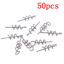 50 шт., рыболовная Мягкая приманка, пружинный замок, кривошипная крючком Мягкая приманка, рыболовный соединитель, снасти, соединительный фиксированный штырь, защелка, крючок 2024 - купить недорого