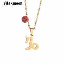 Maxmoon High Quality Stainless Steel Zirconia Capricorn Necklace 12 Constellations Meaningful Birthday Gift for Girl Friend 2024 - buy cheap