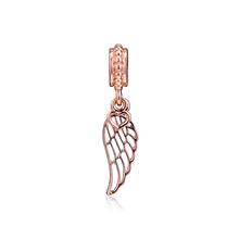 Miçangas para pulseira pandora, faça você mesmo, asas de anjo rosa, amuletos de prata esterlina 100%, frete grátis 2024 - compre barato