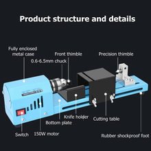 Newest Mini DIY 150W Wood Lathe Bead Cutting Machine Grinding Drill Polishing Woodworking Tool 2024 - buy cheap