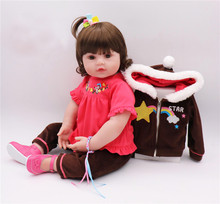 58cm Silicone Vinyl Reborn Baby Girl real Alive Newborn Babies Doll  Ethnic bebes reborn Toddler  dolls For kids Xmas Gift 2024 - buy cheap