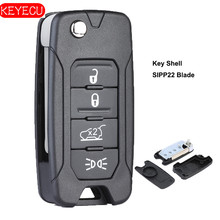 Keyecu Replacement Flip Remote Key Shell Case Fob 4 Button for Jeep Renegade 2015 -2018 2024 - buy cheap