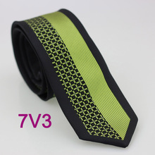 YIBEI Coachella Ties Green Vertical Striped Plaid Tie Skinny With Black Border Mens Narrow Necktie Groom Acessorios Masculinos 2024 - buy cheap