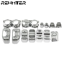 13PCS Motorcycle Chrome Switch Housing Button Cap Kit For Harley Touring 2014-2020 Street Electra Glide FLHT Road King FLRT FLHR 2024 - buy cheap