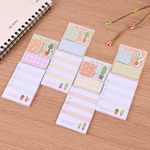 1PC New Korean Kawaii Memo Stickers Sticky Notes Message Pad Cute Cactus Self-Adhesive Notepad Office School Stationery 2024 - buy cheap