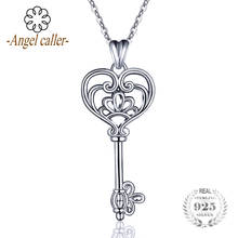 Angel Caller Authentic 925 Silver Crown Key Pendant Necklaces Women Stering Silver Jewelry Collare Romantic Birthday Gift CYD093 2024 - buy cheap
