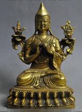 Free shipping S00046   6" tibetan buddhism bronze gilt pray joss Tsongkhapa Zongkapa buddha god statue 2024 - buy cheap