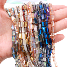 Colourful Clear Crystal Loose Beads Square Shape Glass Beads for DIY Jewelry Findings Fit Bracelet Necklace 4*8mm 20pc Wholesal 2024 - buy cheap