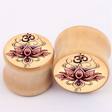 2 pcs Madeira Moda Punk Ear Plugs Flesh Túneis Flores Orelhas Calibres Expansores Yoga Expansões Piercing Brinco Sexy Jóia Do Corpo 2024 - compre barato