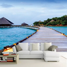 Пользовательские 3D фото обои Мальдивы морской пейзаж 3D гостиная спальня ТВ фон домашний декор роспись стены ткань роспись 2024 - купить недорого