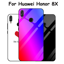 6.5" For Huawei Honor 8X case Gradient Tempered Glass Case Honor8X Silicone Frame Glass Hard Back Cover For Honor 8 X shell skin 2024 - buy cheap