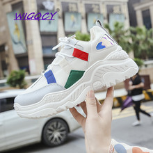 Mesh Breathable sneakers women 2019Spring Autumn shoes woman Fashion Increased Platform Mixed Colors Colorful Laser female shoes 2024 - buy cheap