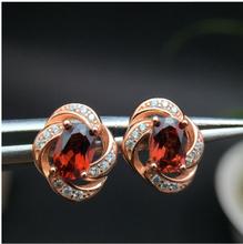 Pendiente de granate Natural, pendientes de plata de ley 925, 4x6mm, envío gratis 2024 - compra barato