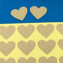 1200PCS/Lot Fashion kraft heart-shaped Paper 3.1X2.3cm Sticker Labels Adhesive Stickers DIY For Gift/Box/gift/envelope 2024 - buy cheap