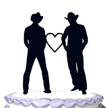Meijiafei-decoración rústica para tarta de boda, para hombres del mismo sexo, Gay, dos Cowboys 2024 - compra barato