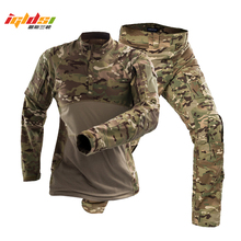 Uniforme militar de camuflagem tática para homens, roupa com camisa militar do exército dos eua + calça tipo cargo, trajes de força especiais 2024 - compre barato