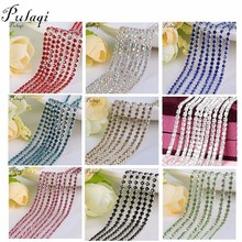 Pulaqi Colorful Rhinestone Cup Chain Fine AB Claw Rhinestones DIY Silver Base Crystal Accessories for Party Dinner Dress Shoes F 2024 - buy cheap