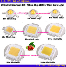 High Power LED Chip 3W 10W 20W 30W 50W 100W White Full Spectrum 385~730nm 1800LM- 9000LM 9-12V SMD LED Part For Plant Grow Light 2024 - buy cheap